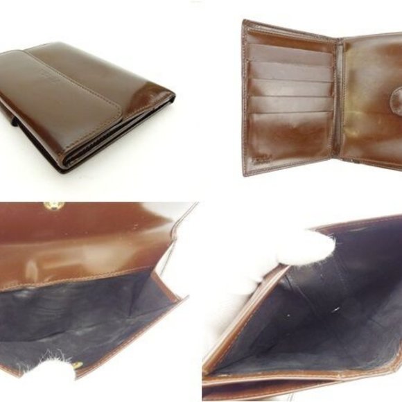 AUTHENTIC Furla Wallet Purse Folding wallet Logo Brown Woman Authentic Used - Picture 6 of 6